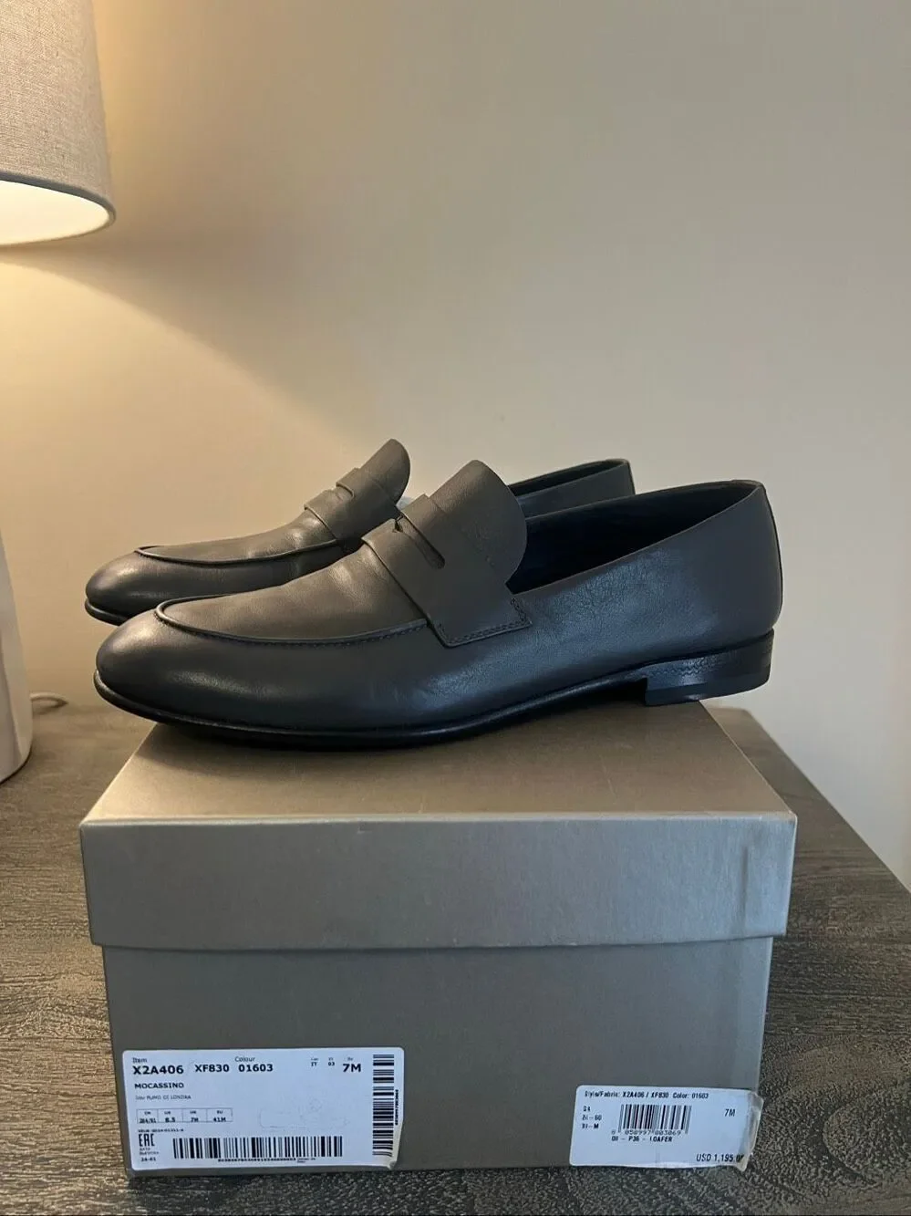 Giorgio Armani Leather Penny Loafers Size 8.5 - New